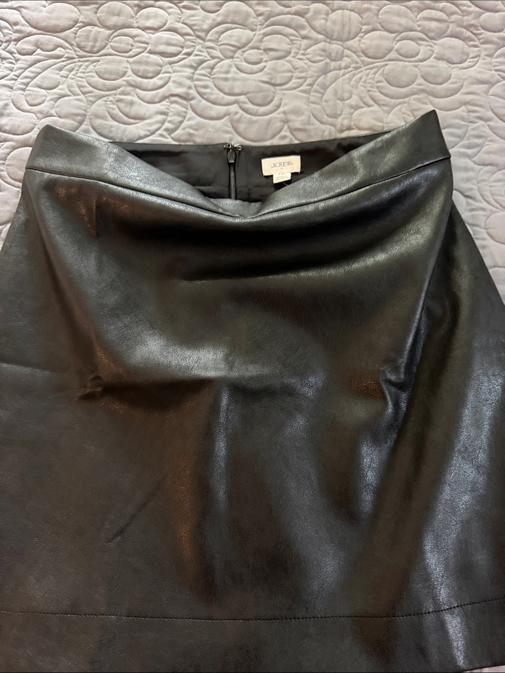 J. Crew Black Faux Leather Mini Skirt